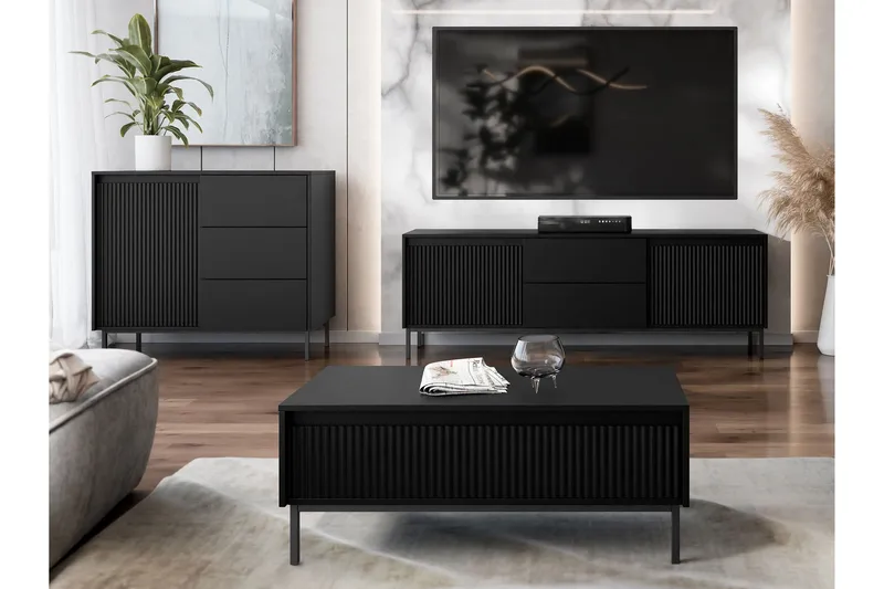 Bjurholm Möbelset För Vardagsrum - Svart - Förvaring - Förvaringsmöbler - Möbelset för vardagsrum