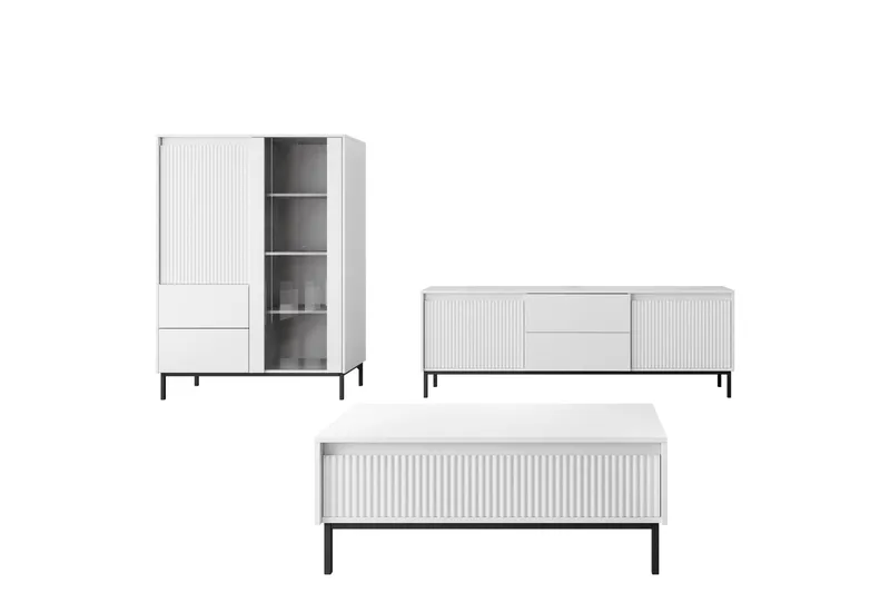 Bjurholm Möbelset För Vardagsrum, Vit