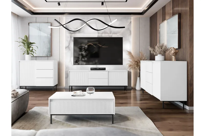 Bjurholm Möbelset För Vardagsrum - Vit - Förvaring - Förvaringsmöbler - Möbelset för vardagsrum