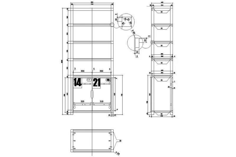 Bokhylla och Skrivbord Alex - Förvaring - Förvaringsmöbler - Möbelset för vardagsrum