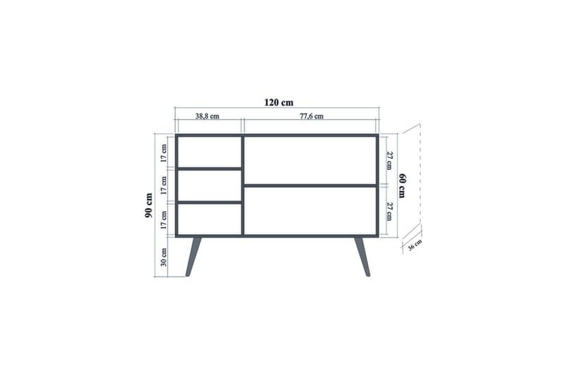 Brokind Skänk 120 cm - Brun - Förvaring - Förvaringsmöbler - Sideboard & skänk