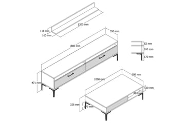 Brutorp Möbelset För Vardagsrum - Valnöt - Förvaring - Förvaringsmöbler - Möbelset för vardagsrum