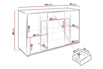 Bunta Skänk 141x41 cm - Brun - Förvaring - Förvaringsmöbler - Sideboard & skänk