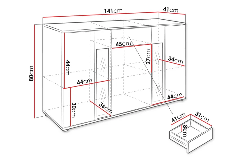 Bunta Skänk 141x41 cm - Brun - Förvaring - Förvaringsmöbler - Sideboard & skänk