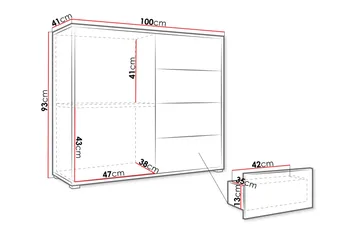Agawal Byrå 100 cm - Beige - Förvaring - Förvaringsmöbler - Byrå