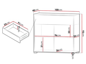 Agawal Byrå 100 cm - Brun - Förvaring - Förvaringsmöbler - Byrå