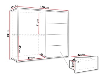 Agawal Byrå 100 cm - Brun - Förvaring - Förvaringsmöbler - Byrå