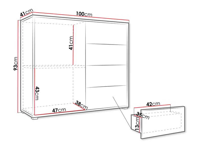 Agawal Byrå 100 cm - Brun - Förvaring - Förvaringsmöbler - Byrå