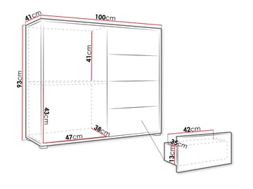 Agawal Byrå 100 cm - Brun - Förvaring - Förvaringsmöbler - Byrå