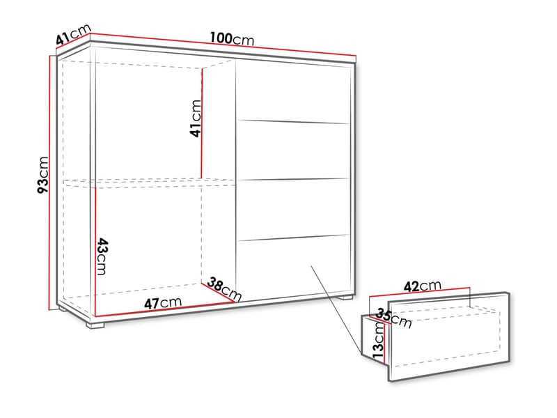 Agawal Byrå 100 cm - Brun - Förvaring - Förvaringsmöbler - Byrå