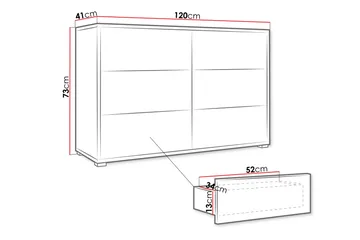 Agawal Byrå 120 cm - Beige - Förvaring - Förvaringsmöbler - Byrå