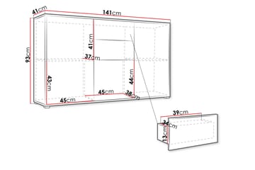 Agawal Byrå 141 cm - Beige - Förvaring - Förvaringsmöbler - Byrå