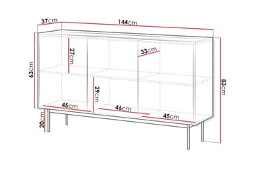 Akansh Byrå 144 cm - Beige - Förvaring - Förvaringsmöbler - Byrå