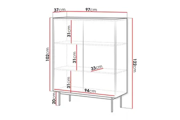 Akansh Byrå 97 cm - Beige - Förvaring - Förvaringsmöbler - Byrå
