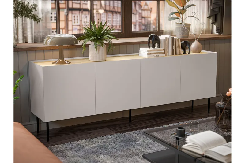 Akie Byrå 200 cm - Beige - Förvaring - Förvaringsmöbler - Byrå