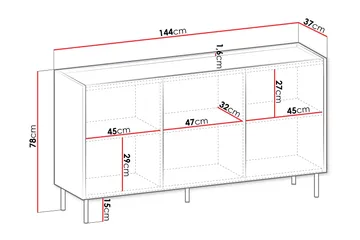 Akihito Byrå 144 cm - Brun - Förvaring - Förvaringsmöbler - Byrå