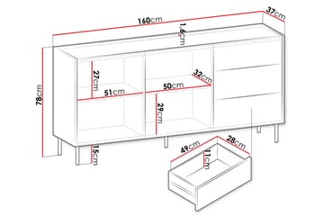 Akihito Byrå 160 cm - Brun - Förvaring - Förvaringsmöbler - Byrå