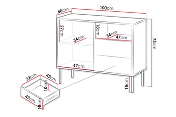 Akiko Byrå 100 cm - Grön - Förvaring - Förvaringsmöbler - Byrå