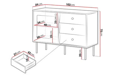 Akilesh Byrå 102 cm - Svart - Förvaring - Förvaringsmöbler - Byrå