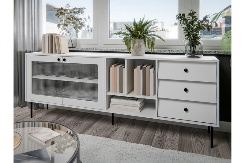Akilesh Byrå 200 cm - Vit - Förvaring - Förvaringsmöbler - Byrå