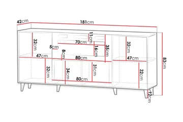 Akimasa Byrå 181 cm - Natur - Förvaring - Förvaringsmöbler - Byrå