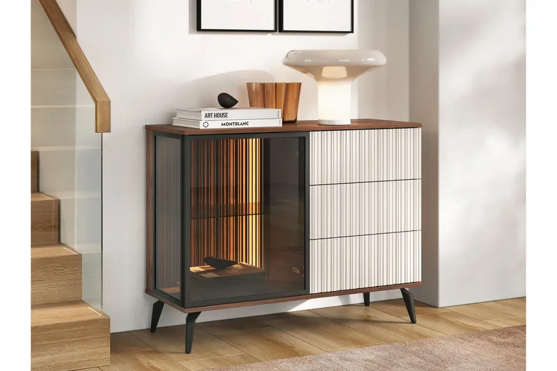 Akinari Byrå 103 cm - Brun/Beige - Förvaring - Förvaringsmöbler - Byrå