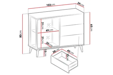 Akinari Byrå 103 cm - Brun/Beige - Förvaring - Förvaringsmöbler - Byrå