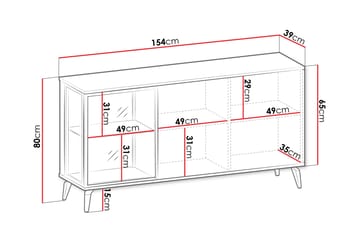 Akinari Byrå 154 cm - Brun/Beige - Förvaring - Förvaringsmöbler - Byrå