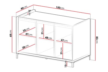 Akiya Byrå 150 cm - Svart - Förvaring - Förvaringsmöbler - Byrå