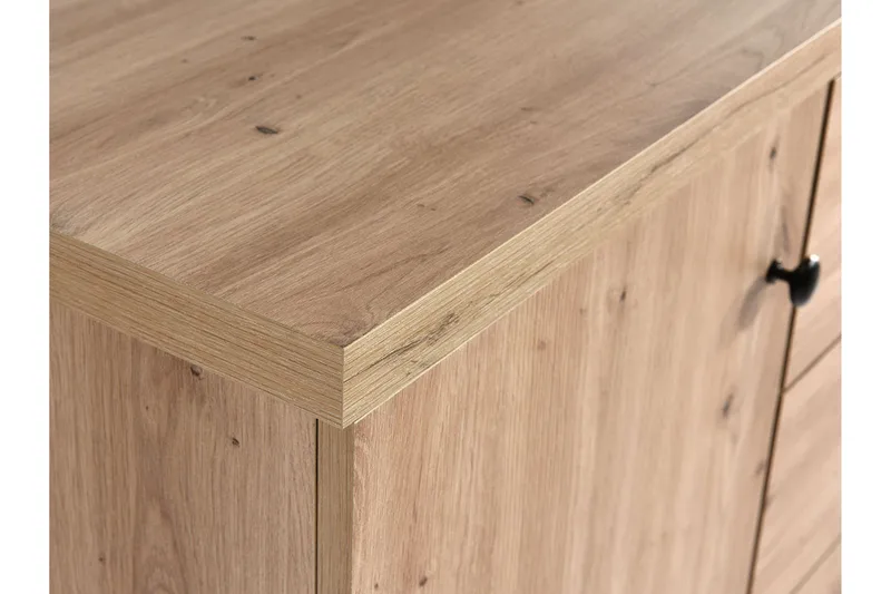 Aldbrough Hörnbyrå 123x86x82 cm - Natur/Svart - Förvaring - Förvaringsmöbler - Byrå