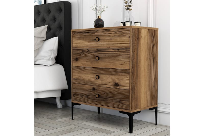 Byrå Ameias 76x90,7 cm Brun - Hanah Home - Förvaring - Förvaringsmöbler - Byrå - Hallbyrå