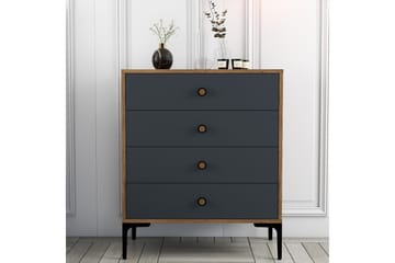 Ameias Byrå 76x90,7 cm Brun/Antracit - Hanah Home - Förvaring - Förvaringsmöbler - Byrå - Hallbyrå