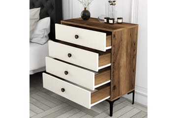 Ameias Byrå 76x90,7 cm Brun/Beige - Hanah Home - Förvaring - Förvaringsmöbler - Byrå - Hallbyrå