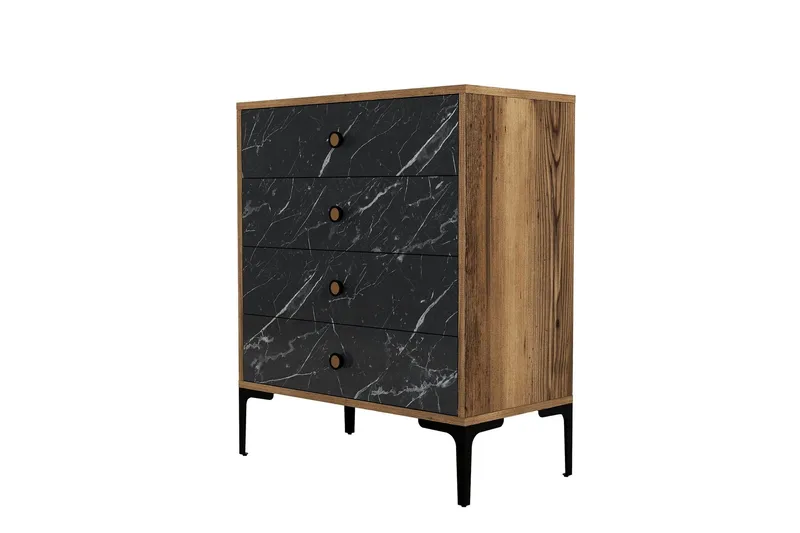 Ameias Byrå 76x90,7 cm Brun/Svart, Hanah Home