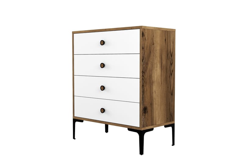 Byrå Ameias 76x90,7 cm Brun/Vit - Hanah Home - Förvaring - Förvaringsmöbler - Byrå - Hallbyrå