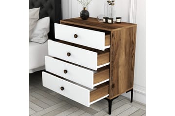 Ameias Byrå 76x90,7 cm Brun/Vit - Hanah Home - Förvaring - Förvaringsmöbler - Byrå - Hallbyrå