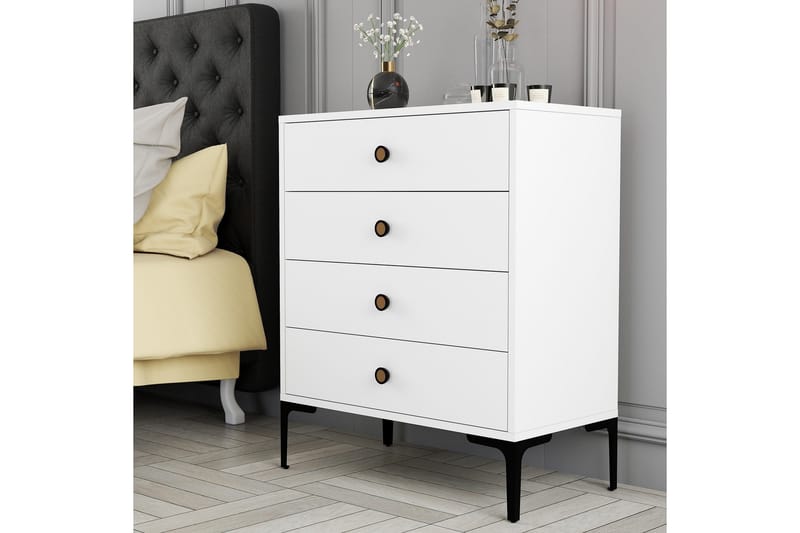 Byrå Ameias 76x90,7 cm Vit - Hanah Home - Förvaring - Förvaringsmöbler - Byrå - Hallbyrå