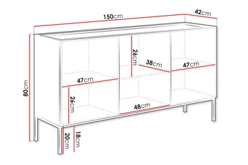 Amelus Byrå 150 cm - Cashmere - Förvaring - Förvaringsmöbler - Byrå