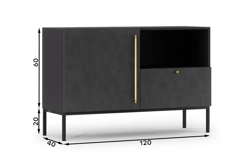 Anjal Byrå 120 cm - Svart - Förvaring - Förvaringsmöbler - Byrå