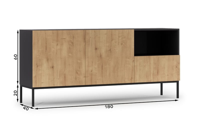 Anjal Byrå 180 cm - Ek - Förvaring - Förvaringsmöbler - Byrå