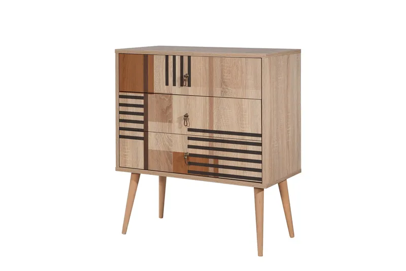 Bertoaria Byrå 80x89 cm Brun - Hanah Home - Förvaring - Förvaringsmöbler - Byrå - Hallbyrå