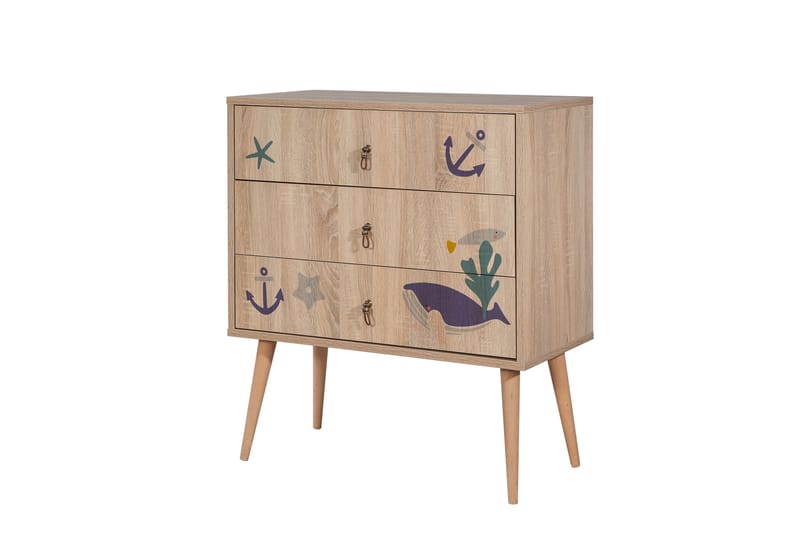 Byrå Bertoaria 80x89 cm Brun - Hanah Home - Förvaring - Förvaringsmöbler - Byrå - Hallbyrå