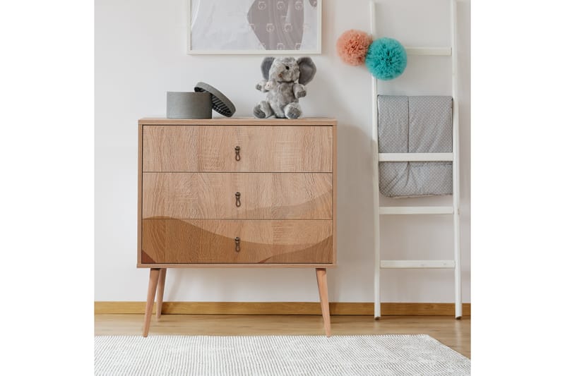Byrå Bertoaria 80x89 cm Brun - Hanah Home - Förvaring - Förvaringsmöbler - Byrå - Hallbyrå