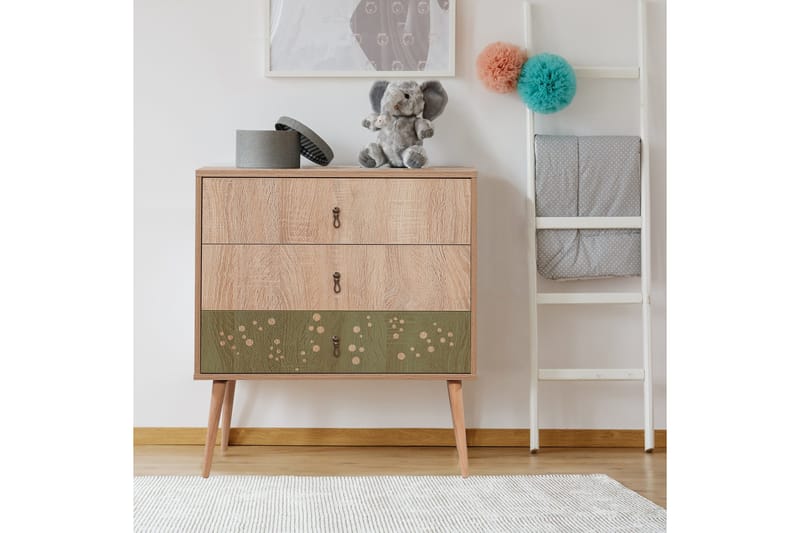 Bertoaria Byrå 80x89 cm Brun - Hanah Home - Förvaring - Förvaringsmöbler - Byrå - Hallbyrå