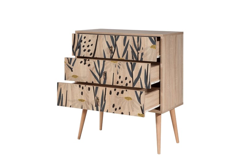 Bertoaria Byrå 80x89 cm Brun - Hanah Home - Förvaring - Förvaringsmöbler - Byrå - Hallbyrå