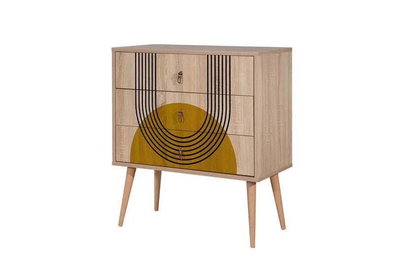 Bertoaria Byrå 80x89 cm Brun - Hanah Home - Förvaring - Förvaringsmöbler - Byrå - Hallbyrå