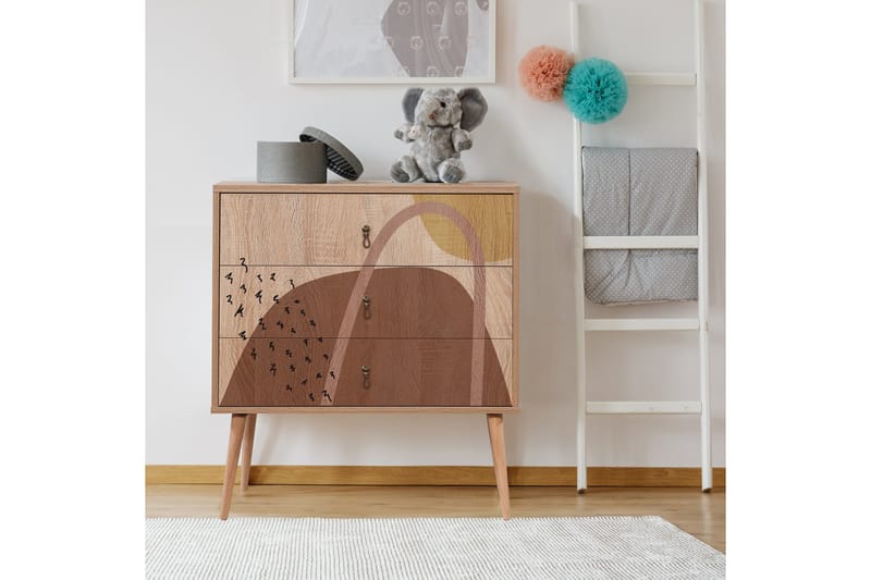 Bertoaria Byrå 80x89 cm Brun - Hanah Home - Förvaring - Förvaringsmöbler - Byrå - Hallbyrå