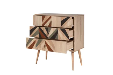 Bertoaria Byrå 80x89 cm Brun - Hanah Home - Förvaring - Förvaringsmöbler - Byrå - Hallbyrå