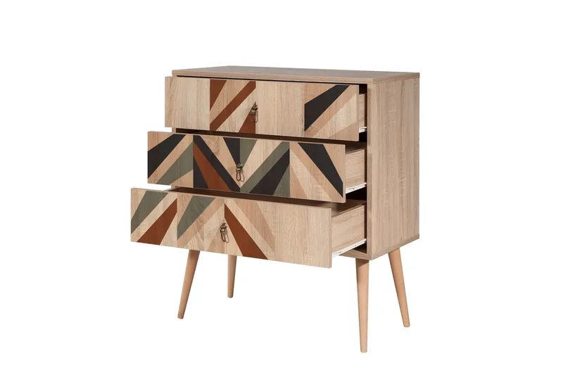 Bertoaria Byrå 80x89 cm Brun - Hanah Home - Förvaring - Förvaringsmöbler - Byrå - Hallbyrå