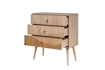 Bertoaria Byrå 80x89 cm Brun - Hanah Home - Förvaring - Förvaringsmöbler - Byrå - Hallbyrå